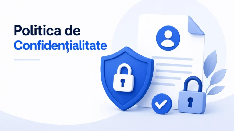 Politica de confidențialitate casinouristraine.com, cu document, scut și lacăt pentru protecția datelor personale